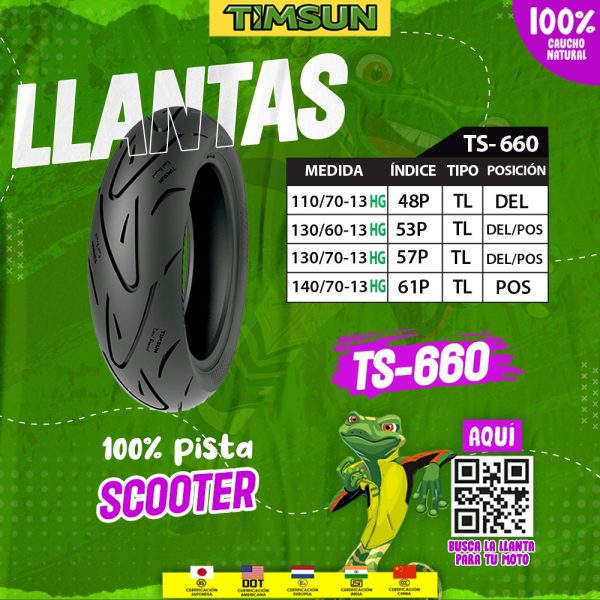 Llanta Para Moto Scooter Timsun Ts High Grip Direli Motos