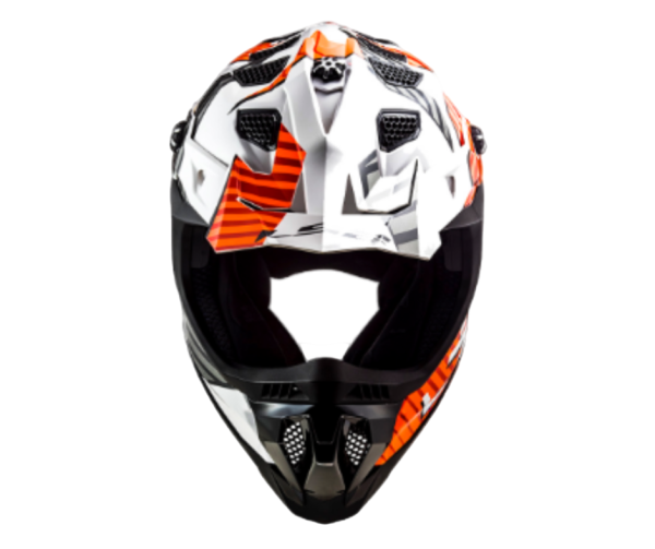 Casco Para Cross LS2 MX700 ASTRO Blanco Naranja Direli Motos