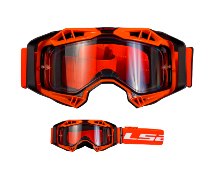 Lente Para CROSS LS2 AURA Negro Naranja Visor Claro Direli Motos