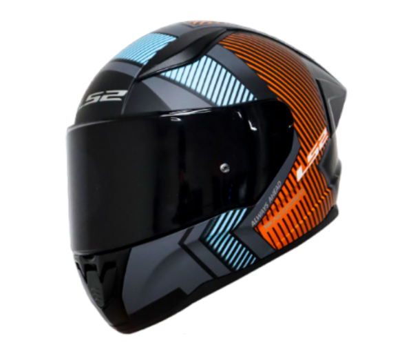 Casco Para Moto Ls Ns Extra Gris Mate Naranja Direli Motos