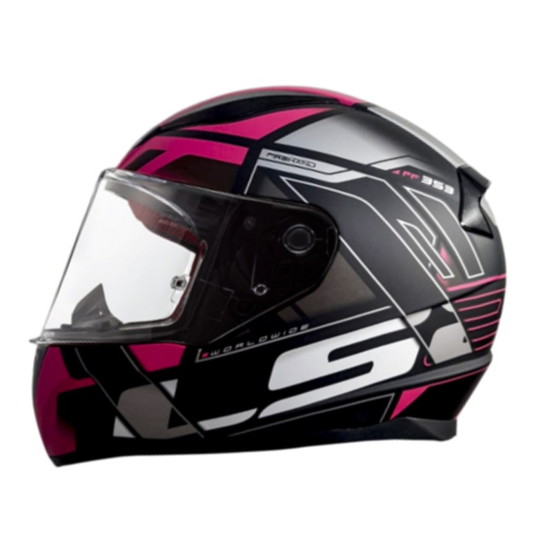 casco integral LS2 FF353 deviant negro/rosado mate