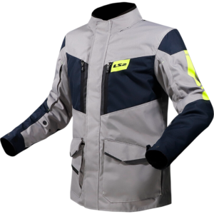 Casaca para moto de hombre LS2 METROPOLIS titanio/amarillo