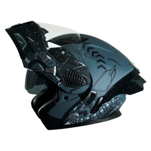 Casco abatible para moto XKUDO GALAX negro mate/gris