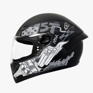 Casco integral para motociclista ICH501 FOOD negro mate / gris