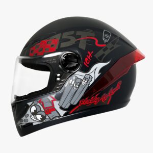 Casco integral para motociclista ICH501 FOOD negro mate / rojo