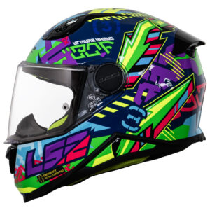 Casco integral para moto LS2 FF812 MINI SVENT azul / verde - ECC2206