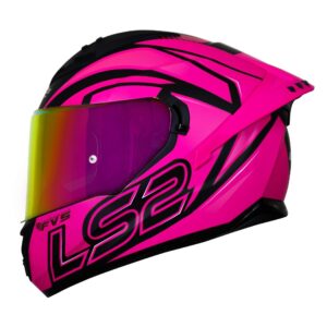 Casco integral para moto LS2 FF806 STINGULAR negro mate / purpura - Visor tipo día-noche