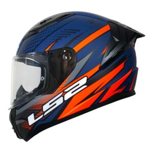 Casco integral para moto LS2 VIGO FLIGHT azul oscuro / naranja