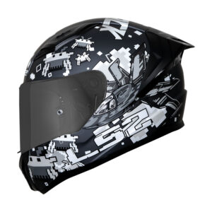 Casco integral para moto LS2 VIGO SPACE negro mate /  gris - Visor tipo día-noche