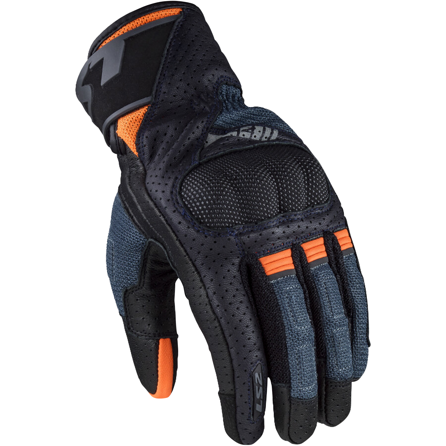 GUANTE LS2 HOMBRE AIR RAPTOR AZUL OSCURO NARANJA