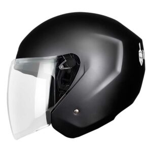 Casco abierto para moto KRATOZ K10 negro mate - V. CLARO DOT