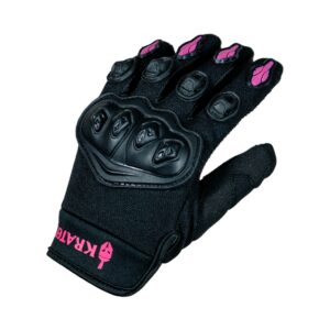 Guante para moto de mujer KRATOZ WAR negro / rosado
