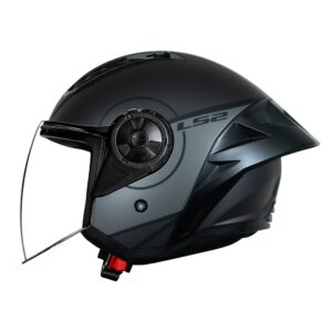 Casco abierto para motociclista LS2 OF616 COVER negro mate / gris - ECE2206