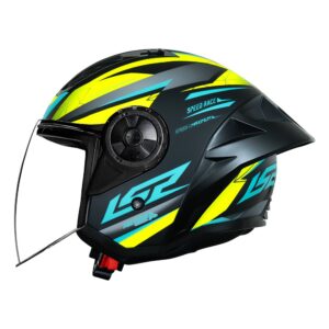Casco abierto para motociclista LS2 OF616 DRAZE negro mate / amarillo - ECE2206