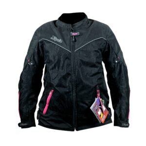 Casaca para moto de mujer X-KUDO GLAM negro / rosado CE