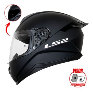 Casco integral para moto LS2 FLASH II SOLID negro mate - VPHOTOCROM