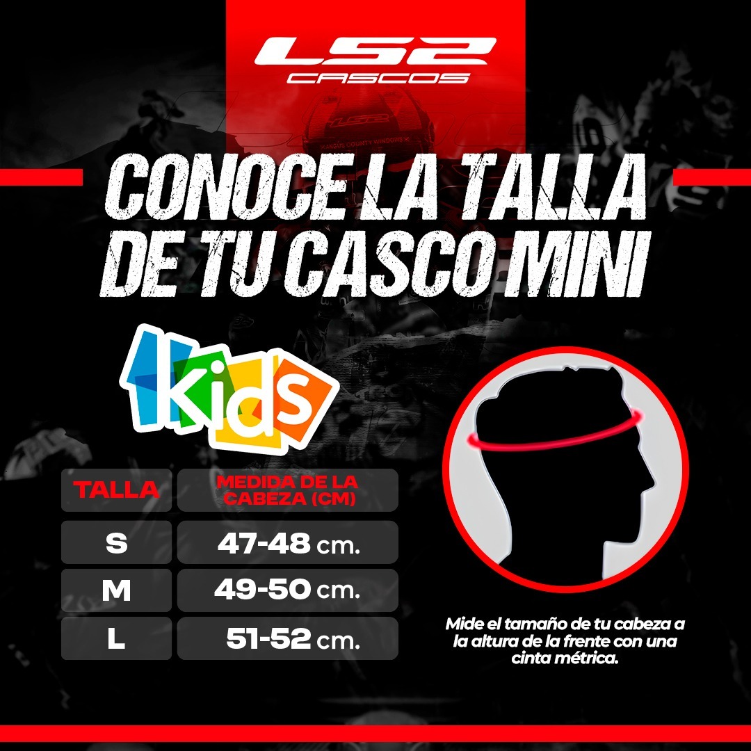 GUIA DE TALLA CASCOS KIDS