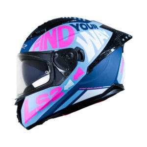Casco integral para moto LS2 FF806 LILSIMZ azul mate / fucsia- ECE2206