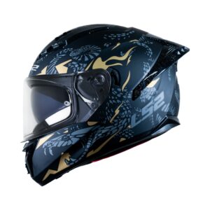 Casco integral para moto LS2 FF806 MAMBA negro mate / dorado - ECE2206