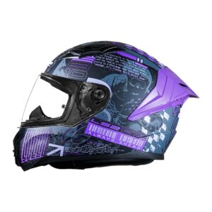 Casco integral para moto LS2 VIGO  HISTORY gris mate / purpura