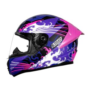 Casco integral para moto LS2 VIGO KAME violeta mate / purpura