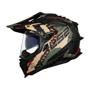 Casco para moto LS2 MX701 EXPLORER C EXTEND verde militar mate