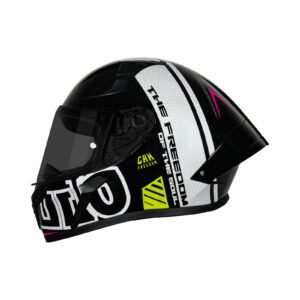 Casco integral para moto XKUDO X-357 FREEDOM negro / blanco / purpura - V. HUMO