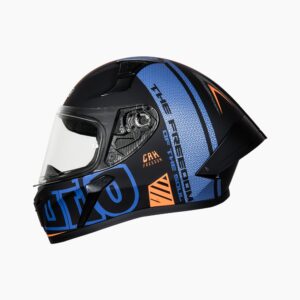 Casco integral para moto XKUDO X-357 FREEDOM negro mate / azul / naranja