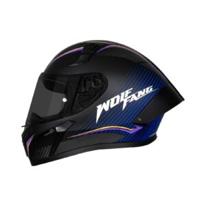 Casco integral para moto XKUDO X-357 WILD WOLF negro mate / purpura - V. HUMO