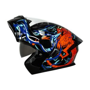 Casco abatible para moto KRATOZ EVO K35 KRIOX gris / naranja