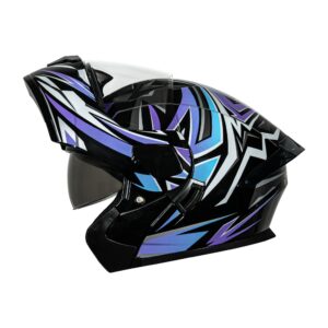 Casco abatible para moto KRATOZ EVO K35 LYNX  negro / morado
