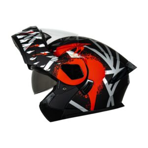 Casco abatible para moto KRATOZ EVO K35 MAMBA gris mate / rojo