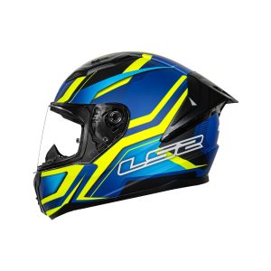 Casco integral para moto LS2 VIGO FLITZ amarillo fluo / azul