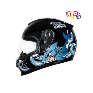 Casco integral para moto XKUDO X-357 KID SHARKY negro / azul
