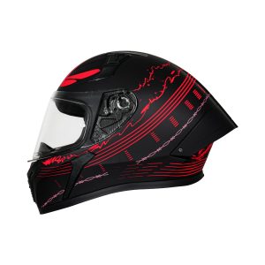 Casco integral para moto XKUDO X-357 AXION negro mate / rojo