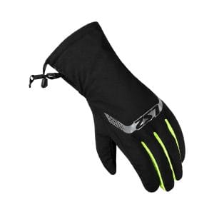Guante para moto LS2 THERMORAIN negro / amarillo fluo