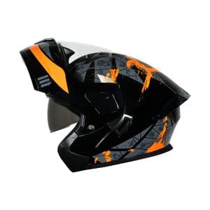 Casco abatible para moto KRATOZ EVO K35 ORION gris / naranja