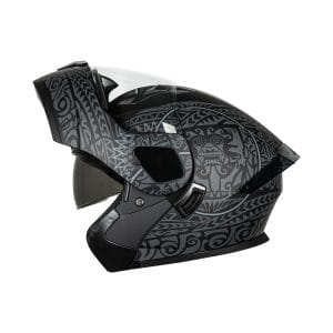Casco abatible para moto KRATOZ EVO K35 RUNAK negro mate / gris