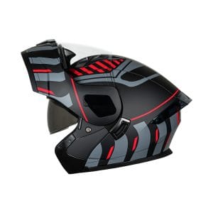 Casco abatible para moto KRATOZ EVO K35 SKALOR rojo mate / gris