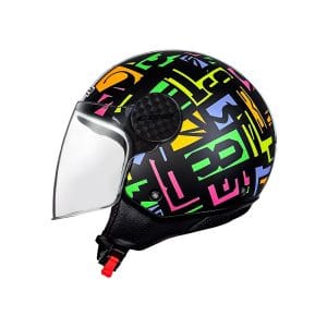 Casco abierto para moto LS2 OF558 LUX II CRISP negro mate / amarillo - ECE2206