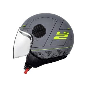 Casco abierto para moto LS2 OF558 LUX II LINUS nargo / gris - ECE2206