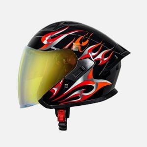 Casco abierto para moto KRATOZ K15 VULKAN negro / rojo – DOT