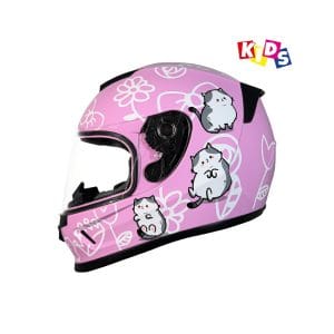 Casco integral para moto XKUDO X-357 KID GIGI rosado / blanco