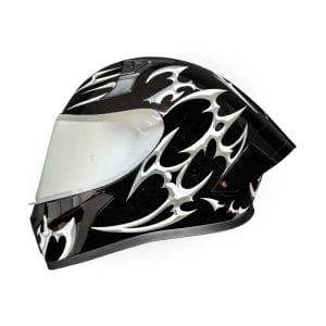 Casco integral para moto XKUDO X-357 BARDAX negro / gris V-REVOSILVE