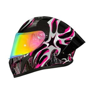 Casco integral para moto XKUDO X-357 MALEN negro / fucsia V-REVOPINK