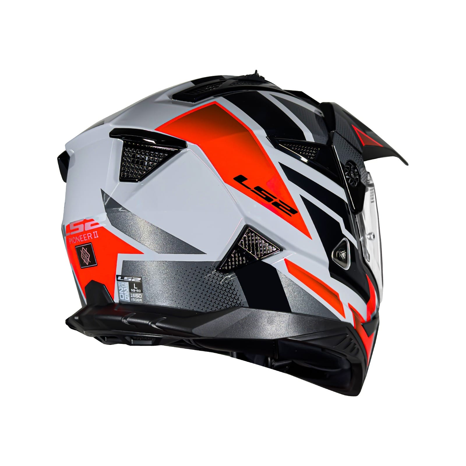 CASCO CROSS LS2 MX702 PIONER II BLOCK GRISROJO