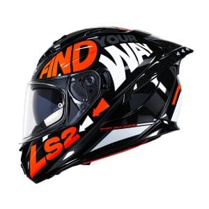 Casco integral para moto LS2 FF806 LILSIMZ negro / neon / naranja