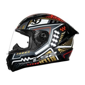 Casco integral para moto LS2 VIGO LUPIT negro mate / amarillo