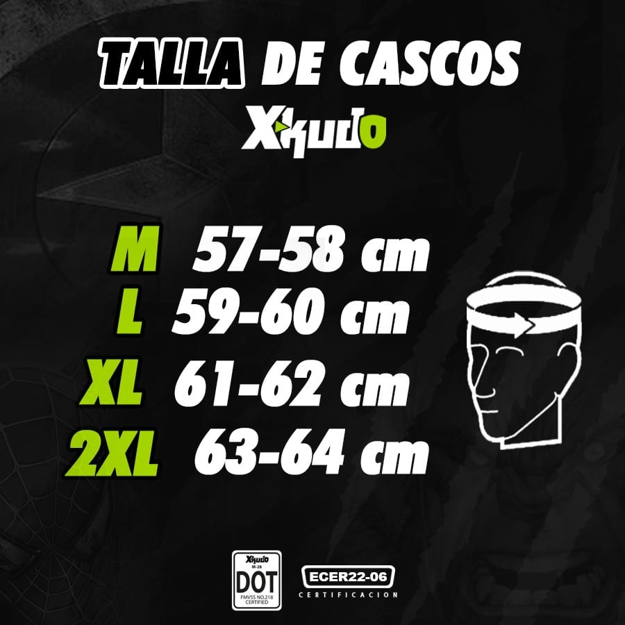 GUIA DE TALLA XKUDO CASCO