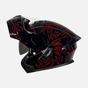 Casco abatible para moto KRATOZ EVO K35 ALFA negro / rojo